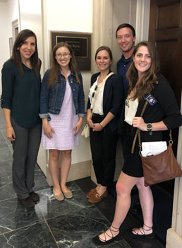 A staff member from the office U.S. Rep. Tim Ryan from Ohio’s 13th District (second from left) met with OTA students Amy Pangio , Katelyn McKinney, Ryan Bost and Cassidy Wint. A staff member from the office U.S. Rep. Tim Ryan from Ohio’s 13th District (second from left) met with OTA students Amy Pangio , Katelyn McKinney, Ryan Bost and Cassidy Wint.