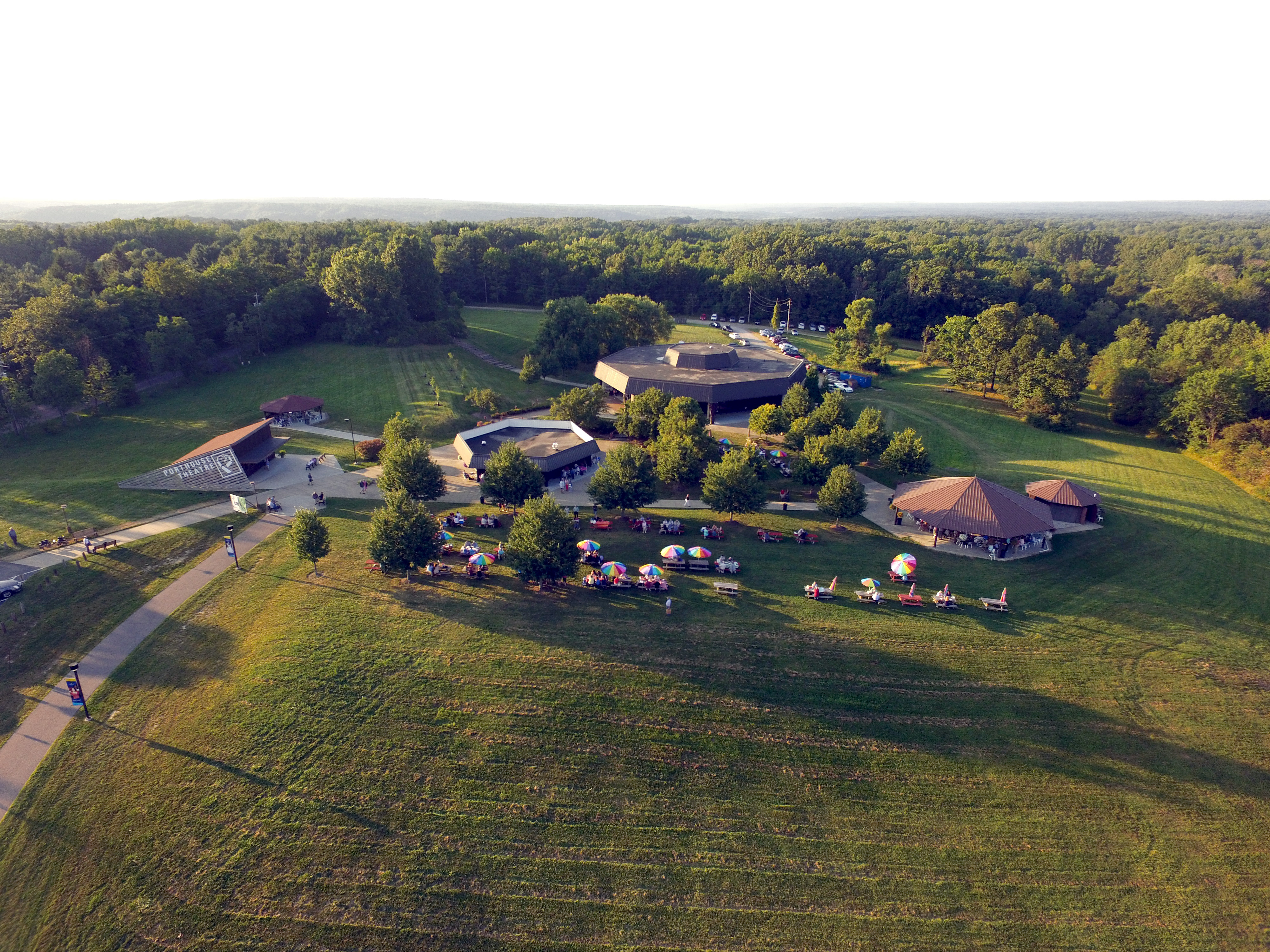 Aerial view of Porthouse theatre