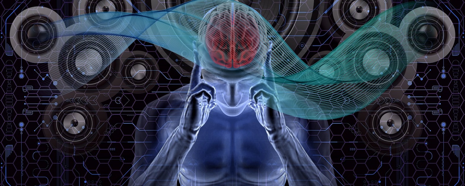 Stock photo of a person listening to music