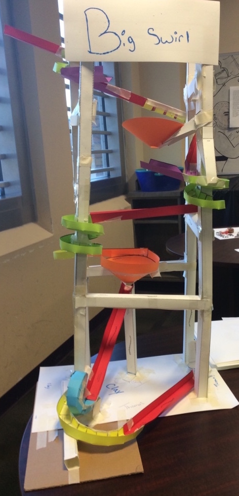 Paper roller coaster built by youth at detention center