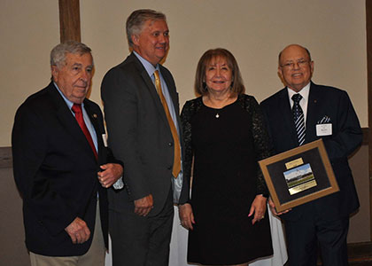 (From left) Advisory Board Chair Joe Sedzmak; Interim Dean Brad Bielski; Elba Lillian and Shorty Navarro