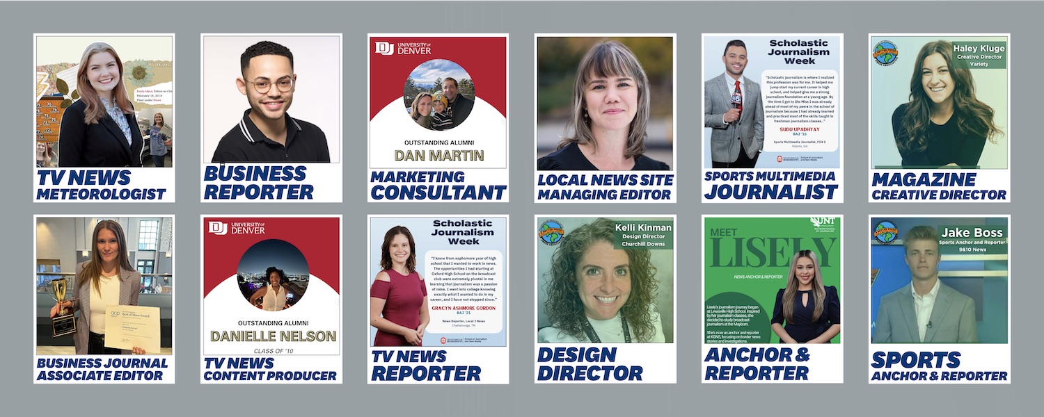 Headshots of featured stories for Scholastic Journalism Week