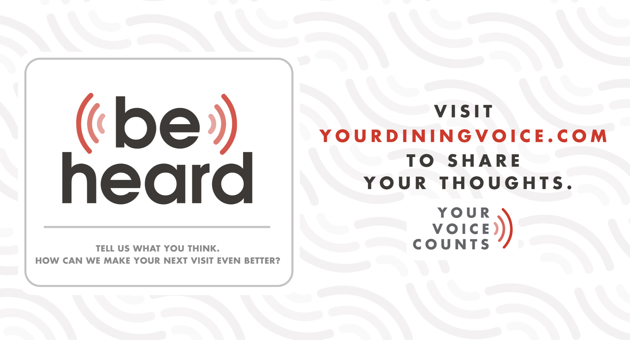 YourDiningVoice.com is a survey tool used by Dining Services