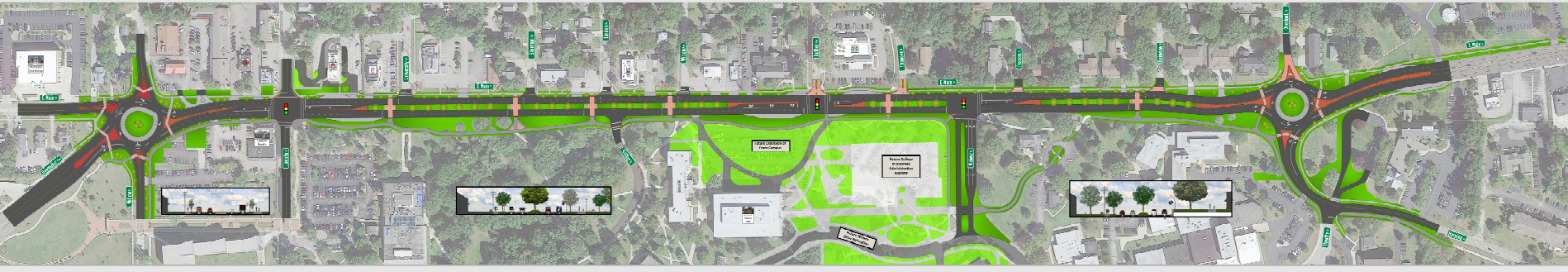 A rendering of upcoming construction on East Main Street.