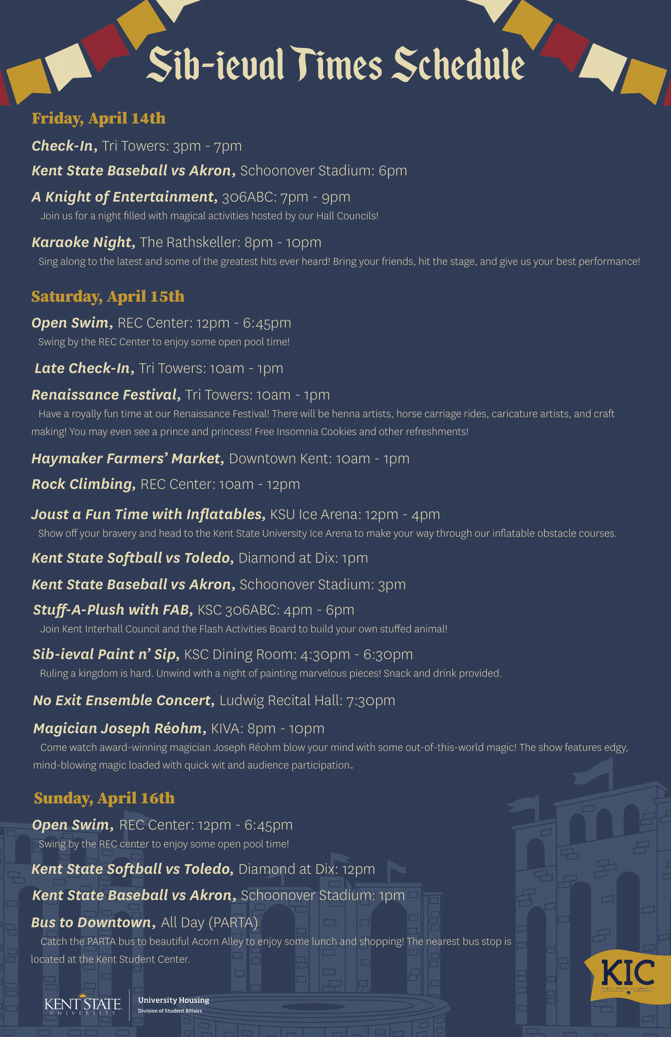 Sibs Weekend 2023 Schedule