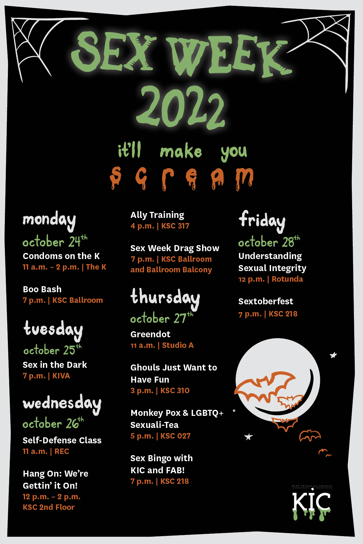 Sex Week 2022 Schedule
