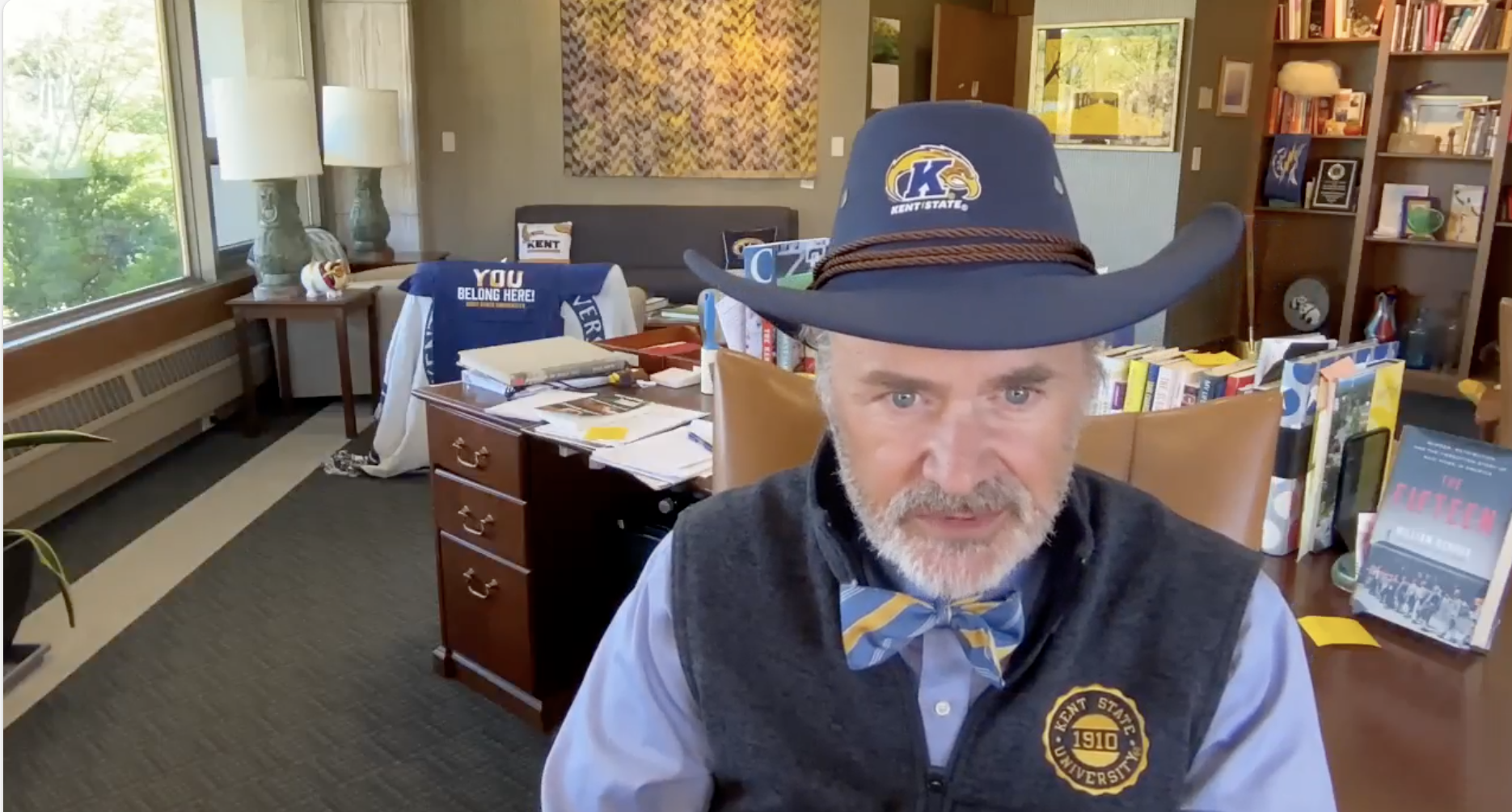 President Diacon Sports His Cowboy Hat During Talking With Todd September 2025