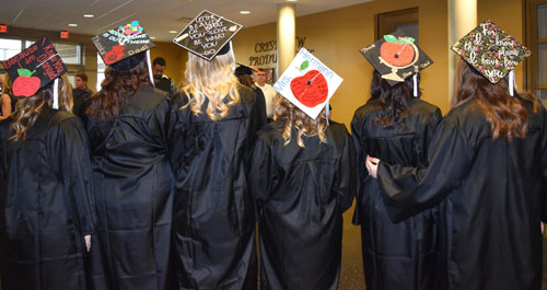 Mortar boards turned message boards Mortar boards turned message boards