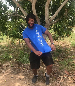 While in Ghana, Christopher Thompson made sure to let others know he was a Kent State student