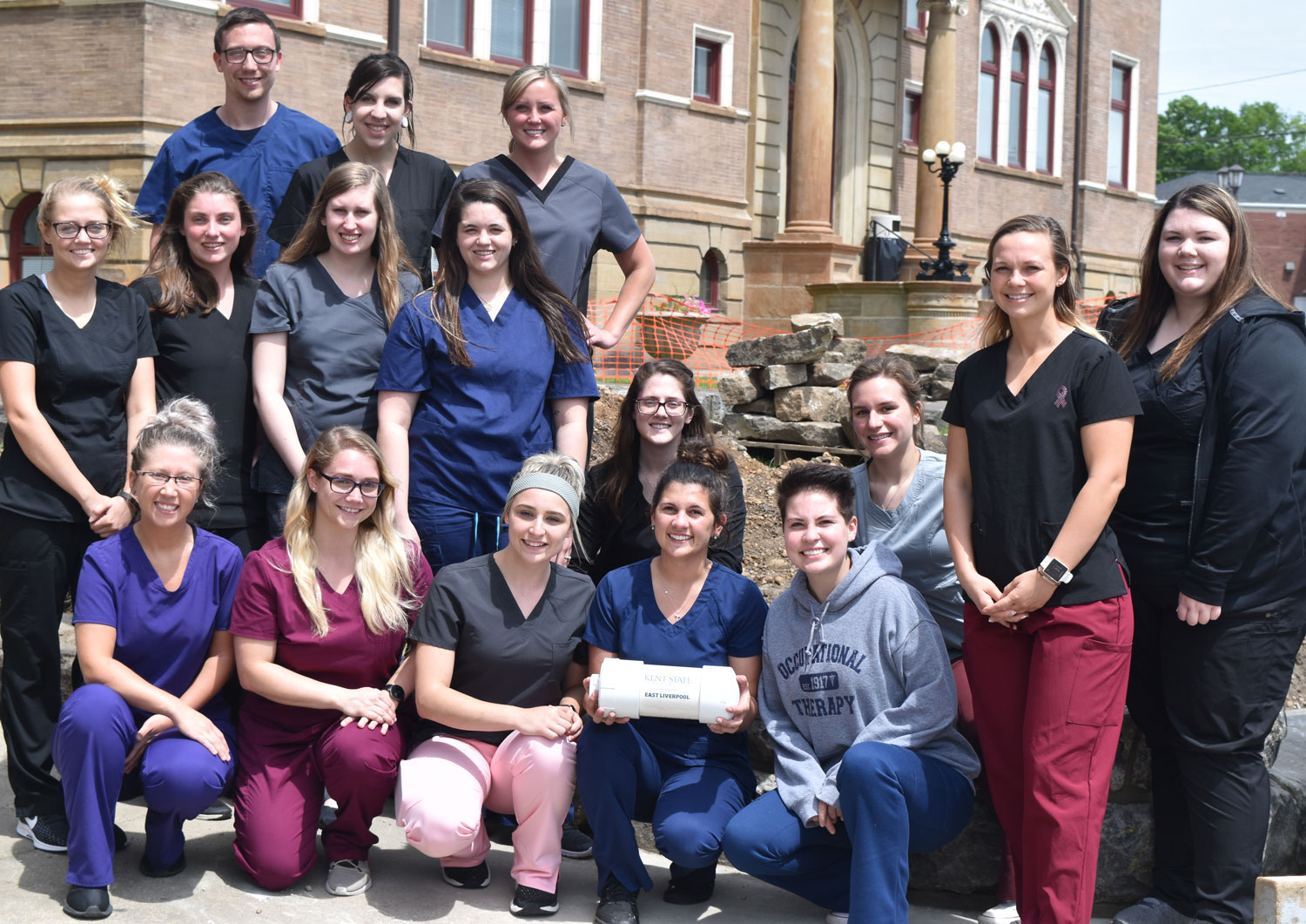 With the Kent State East Liverpool time capsule are Occupational Therapy Assistant students 