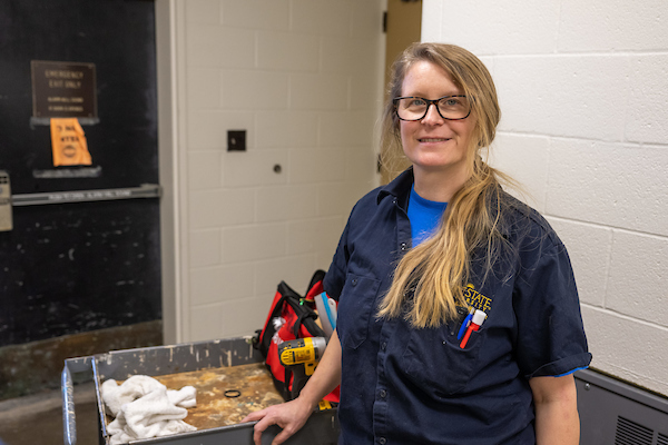 Beth Smerchansky has worked in maintenance at Kent State for five years.