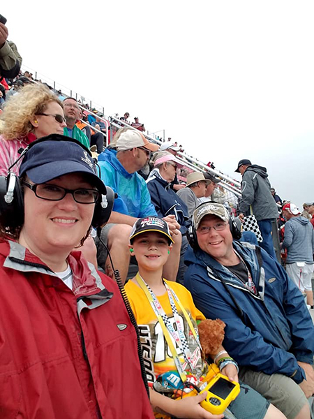 Kerry Angle and her family enjoy the third race of the week on June 10 – Monster Energy NASCAR Cup Series. She says it was rainy, but it was a great race.