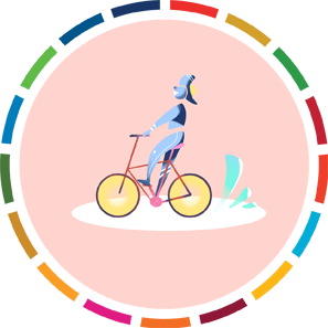 Walk, bike or take public transport icon