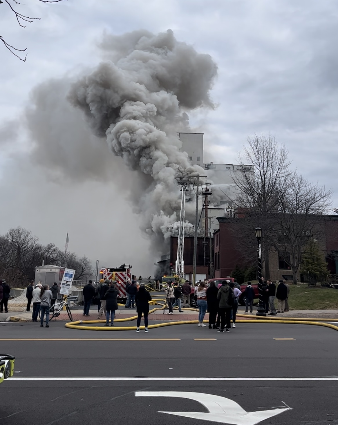 Downtown Kent on fire