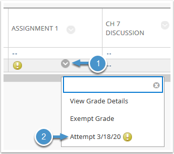 Access student attempt