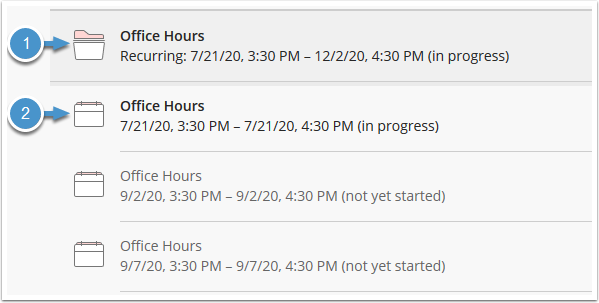 Collaborate Ultra recurring session