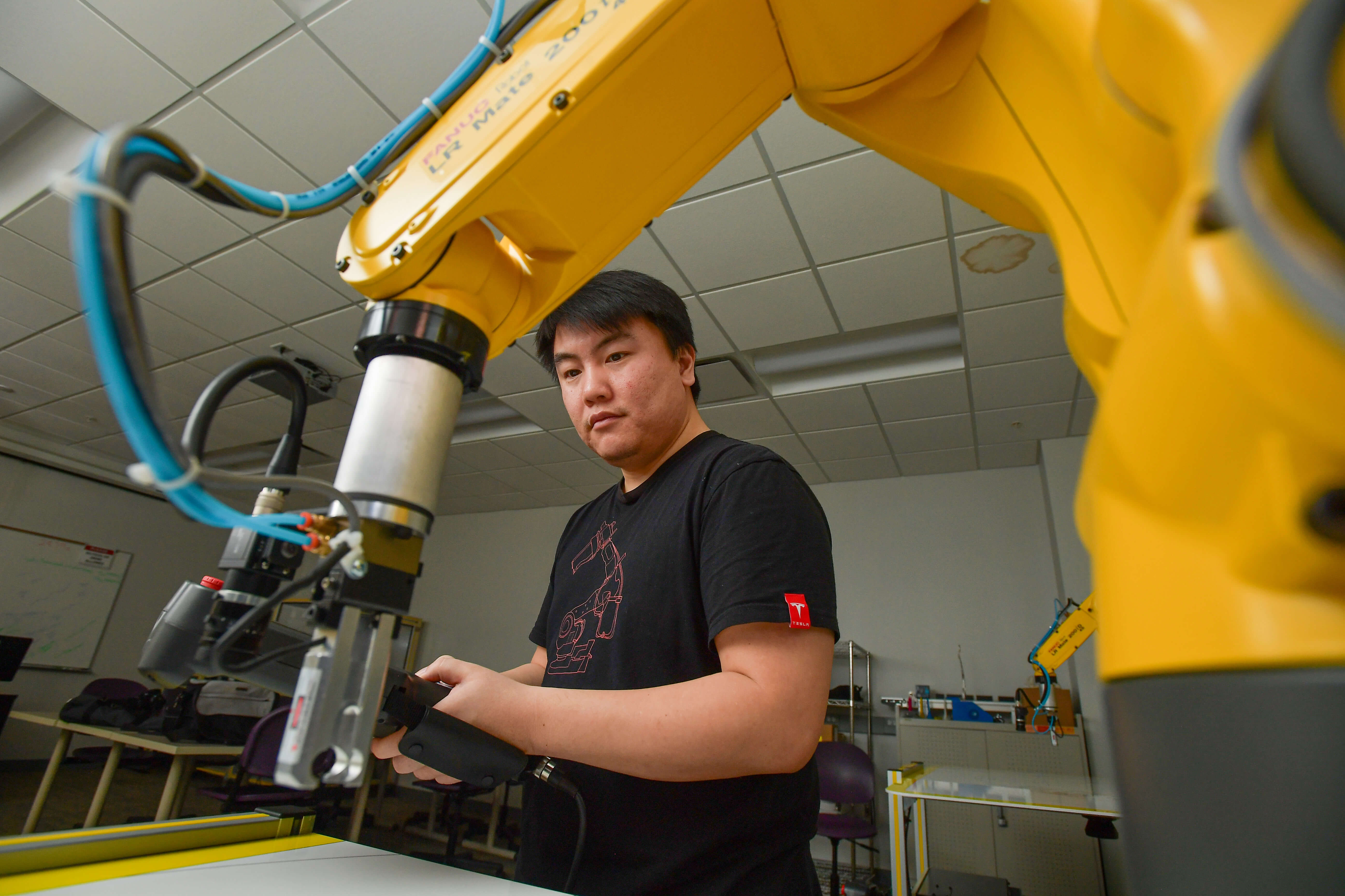 man using machinery