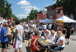 Visitors and vendors line the streets in downtown Kent during the annual Kent Heritage Festival