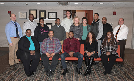 The pilot class of the ɫҹ University/Turner School of Construction “Workshop Series” poses for a group photo. 