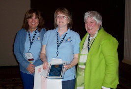 ɫҹ University at Ashtabula Dean Susan Stocker (right) and Associate Lecturer Carolyn Carvalho (left) celebrate with now retired Assistant Professor Irene Edge (middle) at the AITP National Collegiate Conference. Edge received the 2013 Faculty Going the Extra Mile award at the conference.