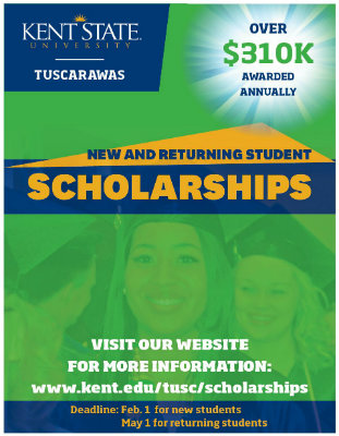 Over $310k awarded annually. New and Returning Student Scholarships. Deadline: Feb. 1 for new students, May 1 for returning students. Visit our website for more information: www.kent.edu/tusc/scholarships