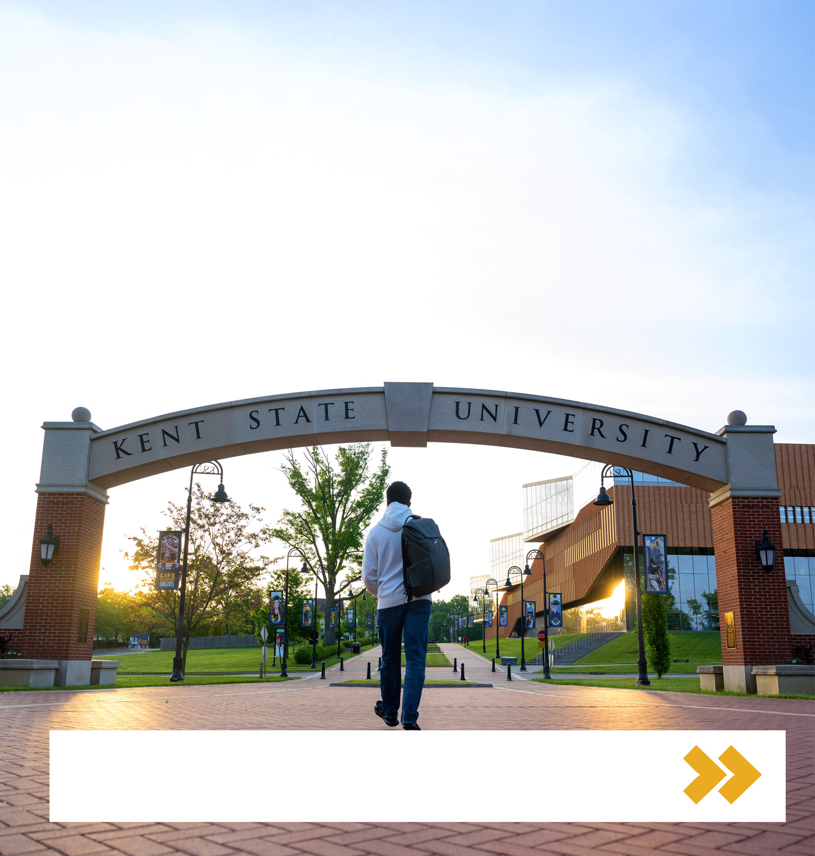 Student facing Kent State Campus