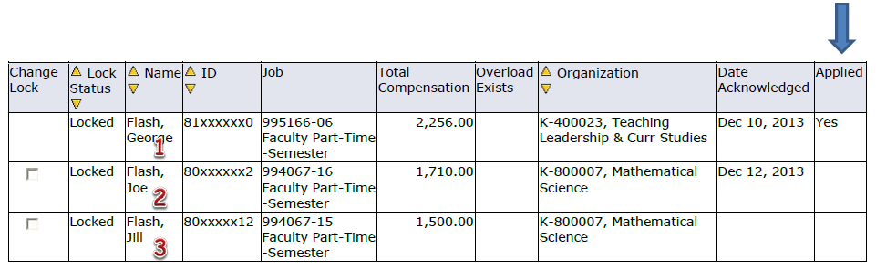 determine if the record has been applied