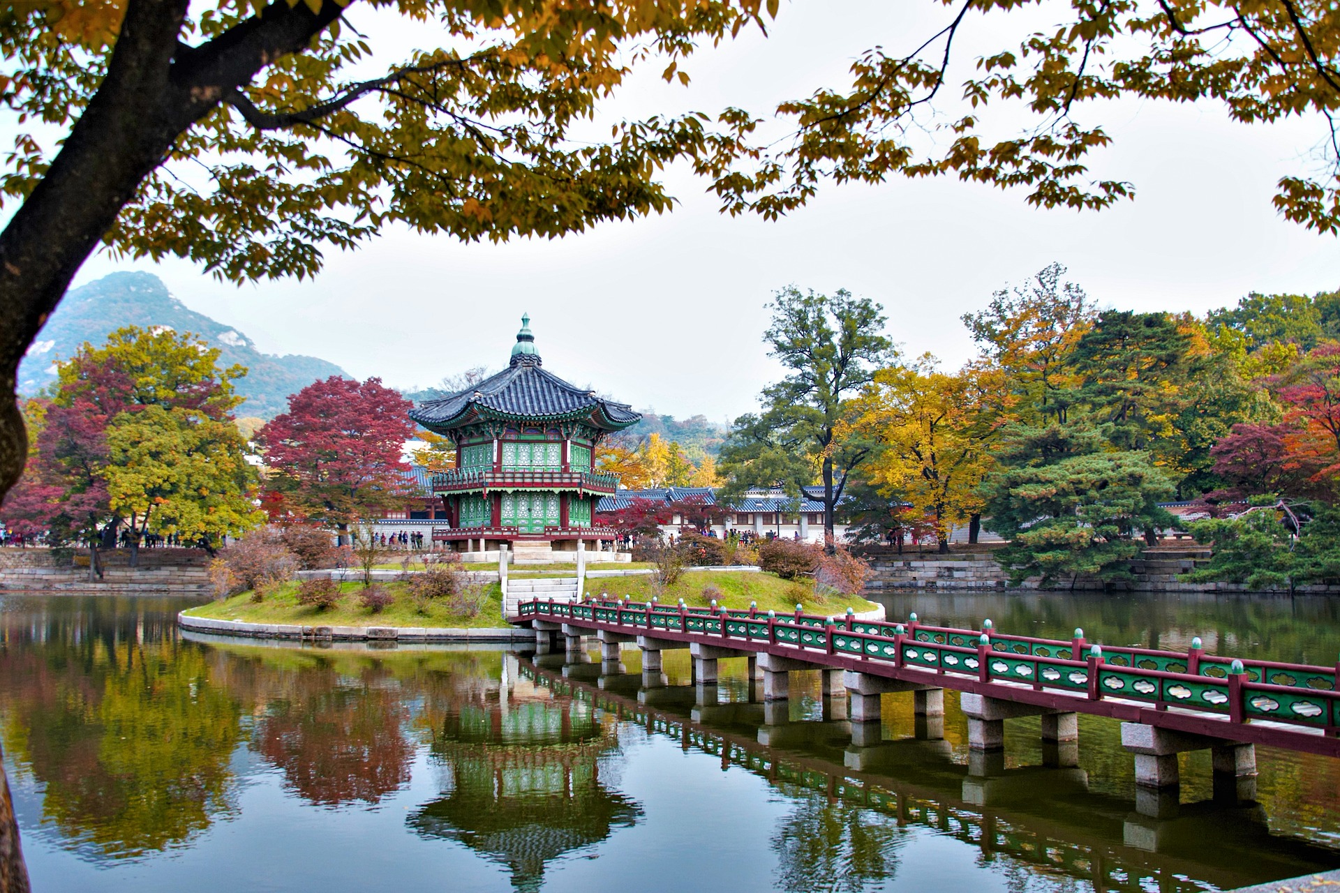 Hyangwonjeong Pavilion in Seoul, South Korea. 