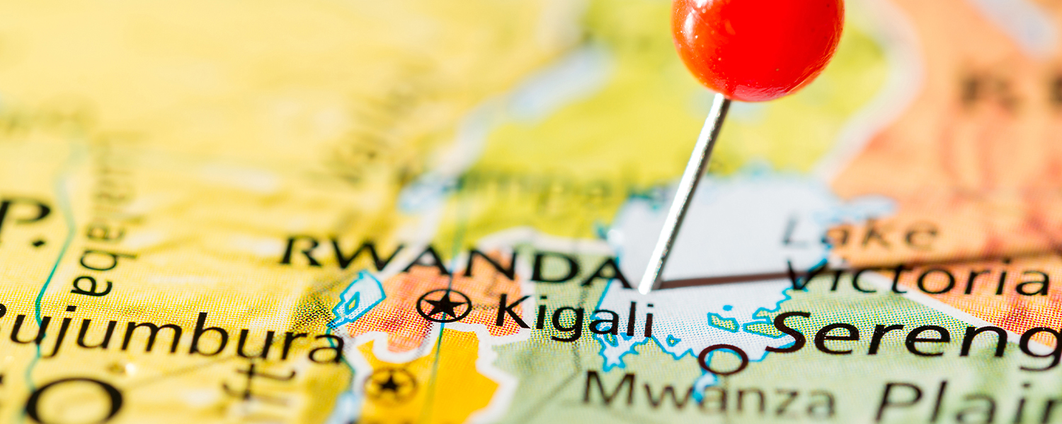 Kigali Rwanda on a map