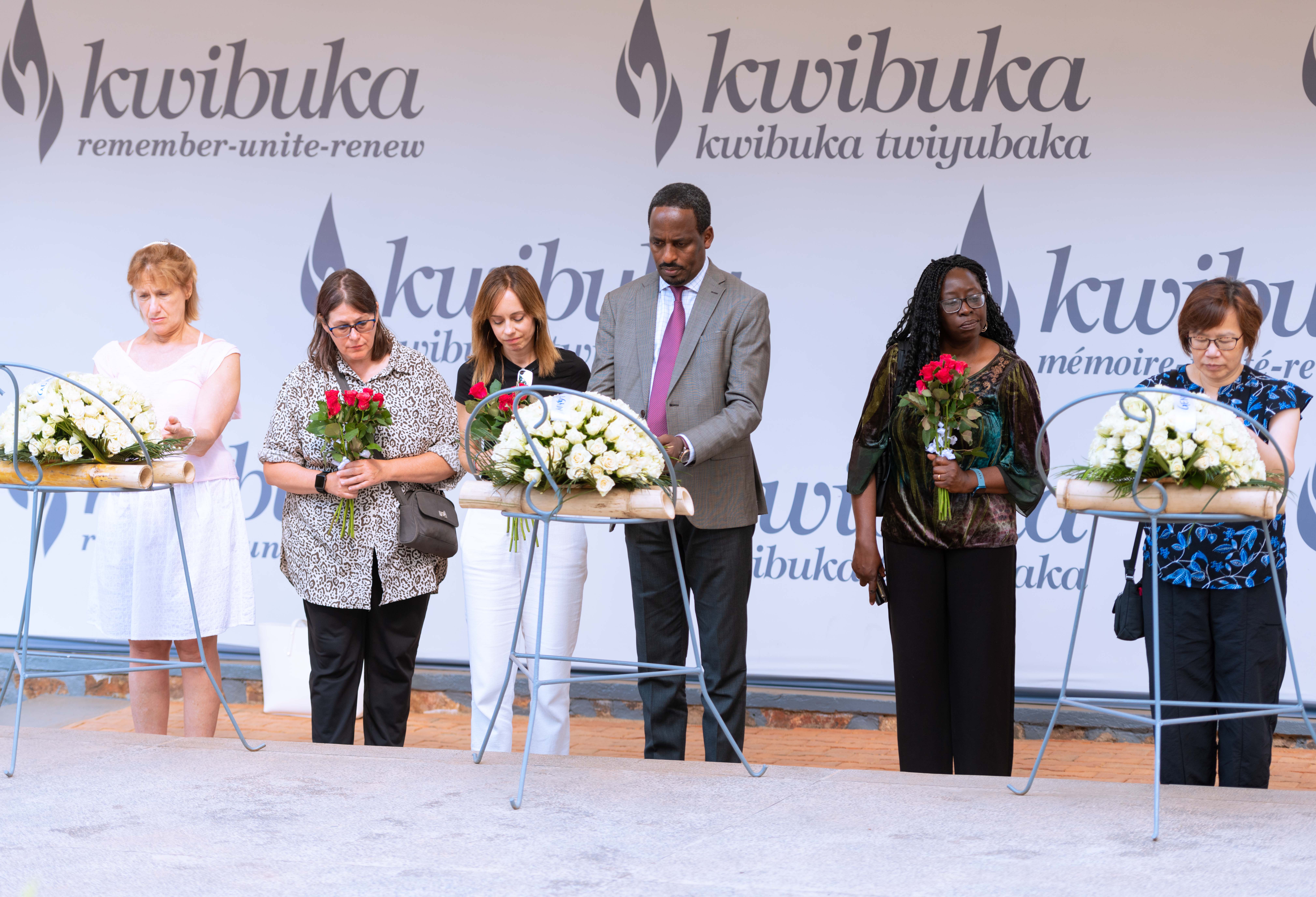 Conference attendees took part in a wreath-laying ceremony at the Kigali Genocide Memorial. Conference attendees took part in a wreath-laying ceremony at the Kigali Genocide Memorial.