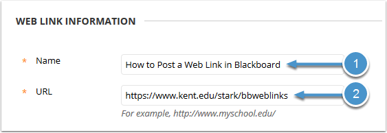 Name and URL information