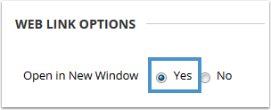 Web link options