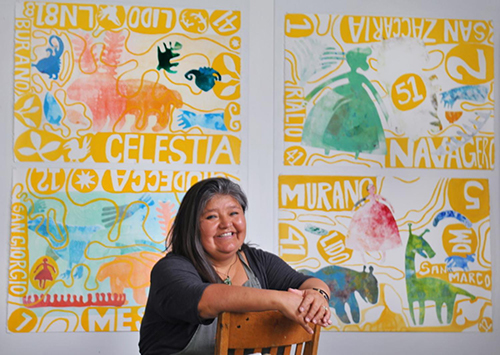 Melanie Yazzie, printmaking visiting artist