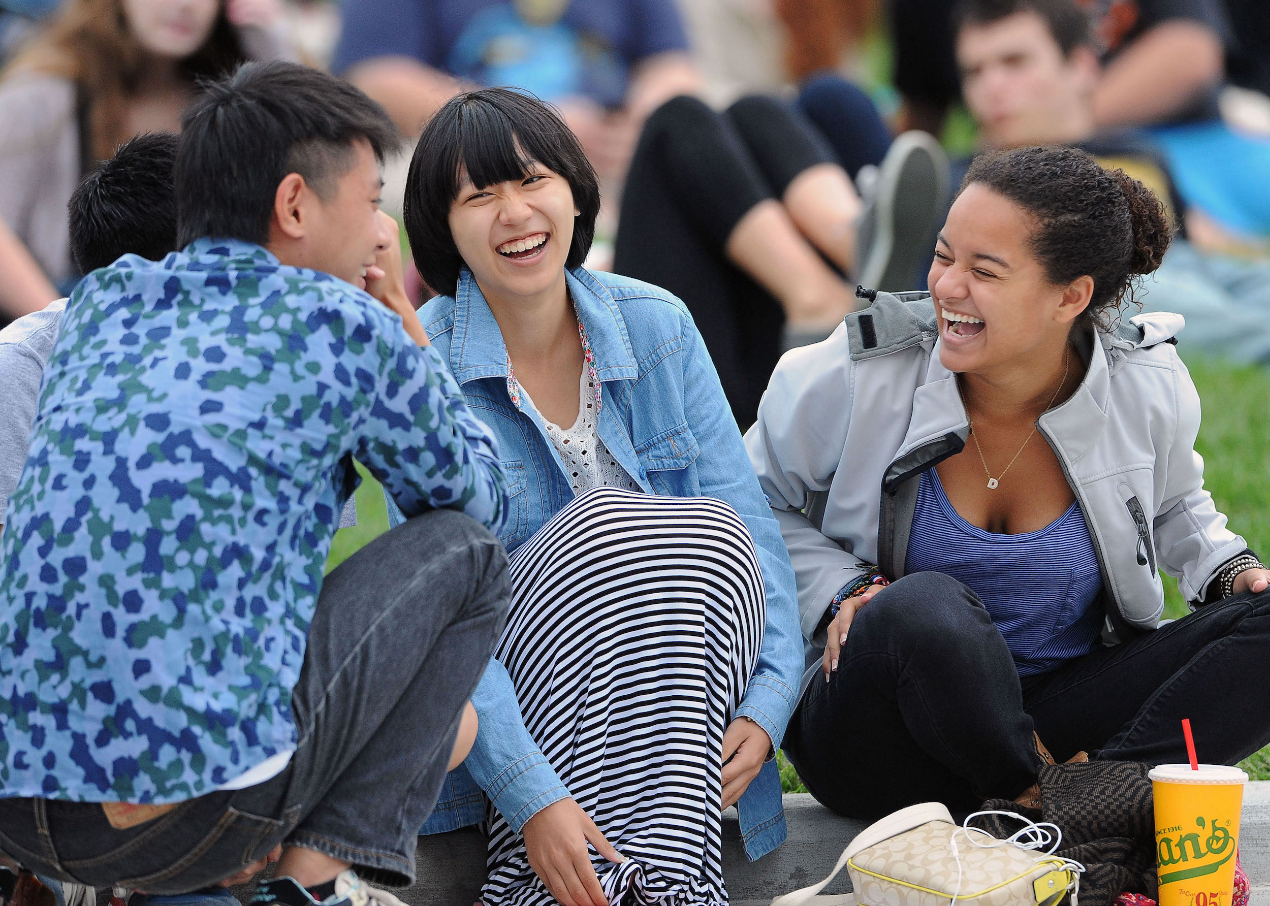 Students enjoying an outdoor event