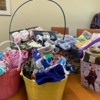 Baskets of donations Baskets of donations