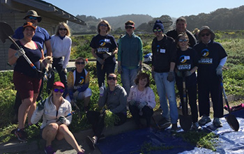 The chapter volunteered at Half Moon Bay during the 2018 Alumni Day of Service. 