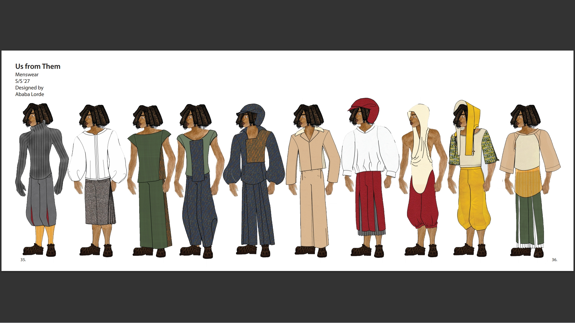 Designs by School of Fashion senior Ababa Lorde