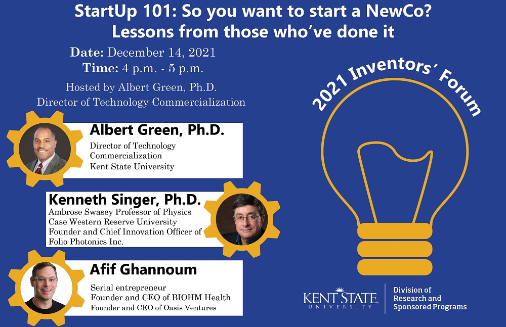 Flyer for the Startup 101 Inventors' Forum