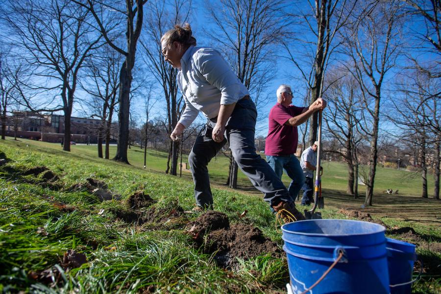 Bekkah Berryhill at the Veteran's Day bulb planting.