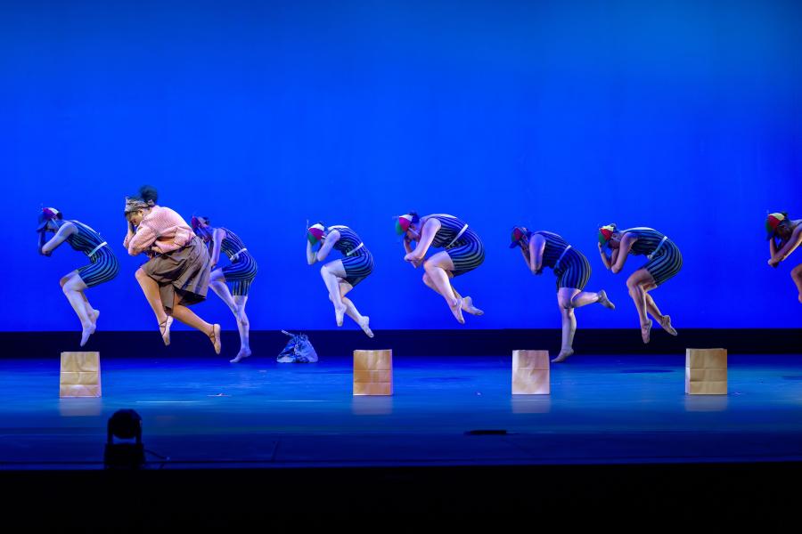 Dancers on stage in E. Turner Stump Theatre