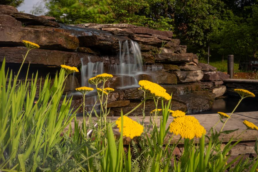 The fountain at the ֱ State Student Memorial Garden.