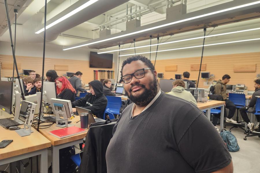 Delonte Goodman in the lab.