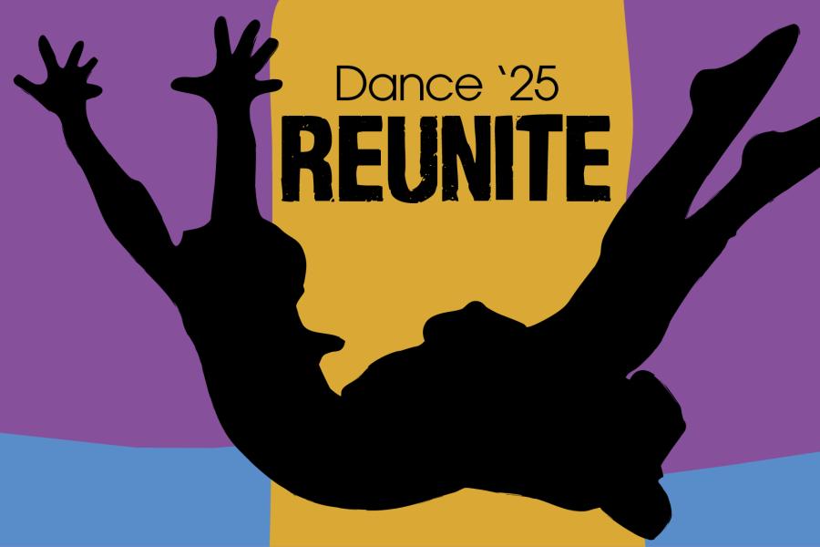 silhouettes of dancer with the title Dance '25 Reunite 