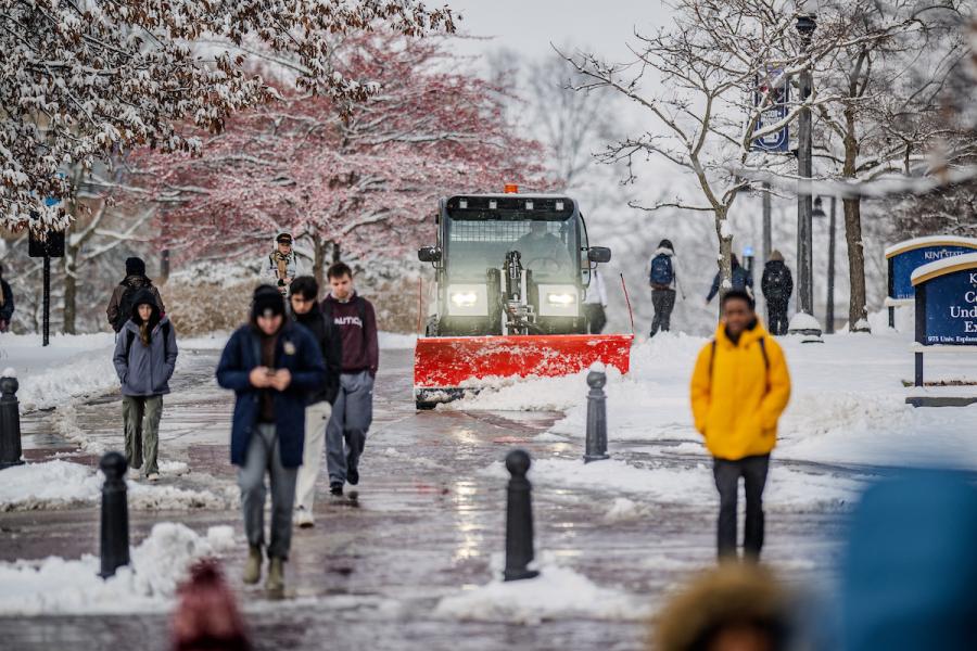 Small snow plow on The Esplanade.