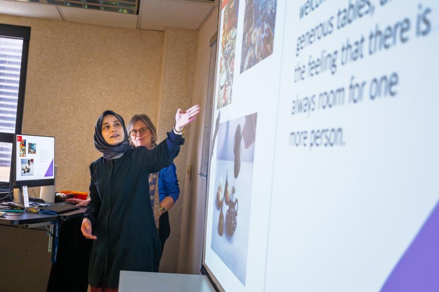ESL student presenting 