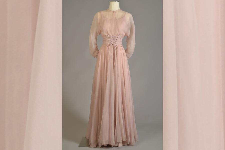 light pink dress on a mannequin