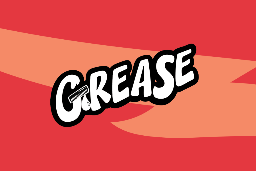 Grease logo over top a red background