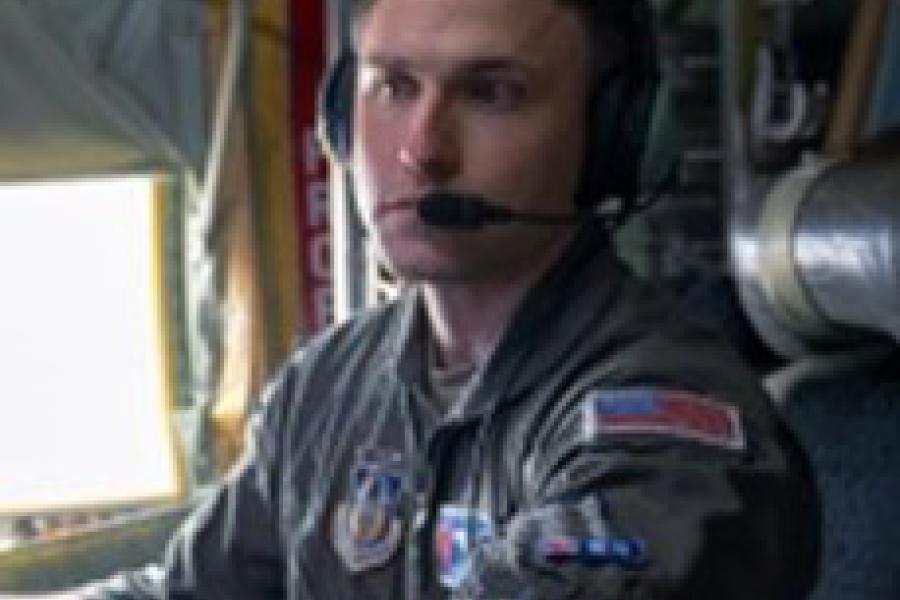 Air Force Reservist checks instruments