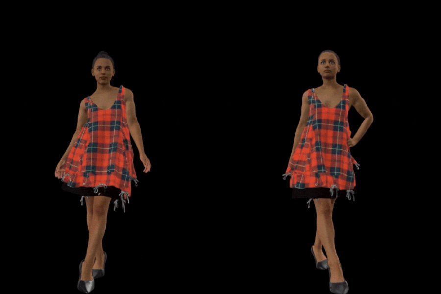 a virtual garment created and modeled, digitally