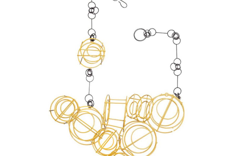 yellow geometric necklace